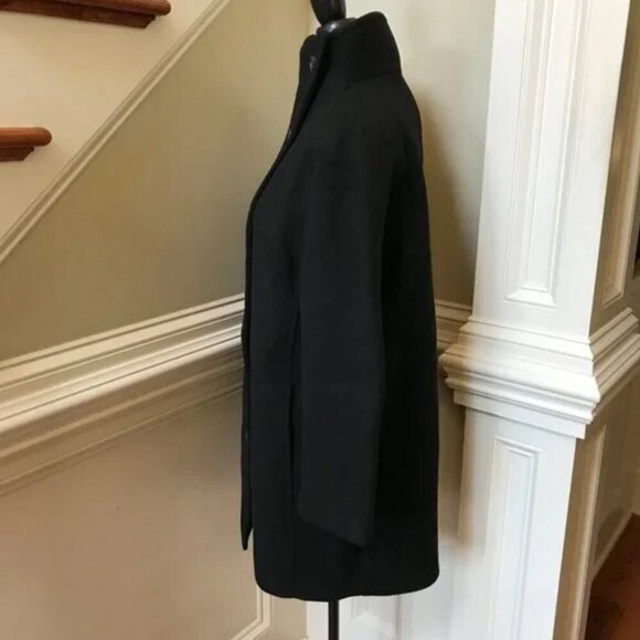 NWT JCREW Villa Cocoon Coat Womens 6 Black Italian Stadium Cloth Wool Jacket NEW - Picture 8 of 11